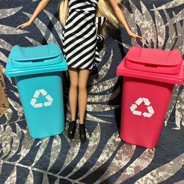 Barbie doll Glam Home My Fancy Life Take out the Trash Garbage Can RECYCLE  BIN !