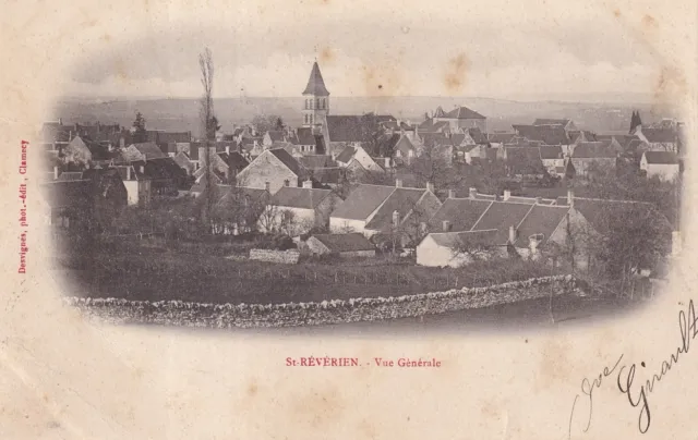 Carte postale ancienne postcard SAINT-REVERIEN vue générale timbrée 1904