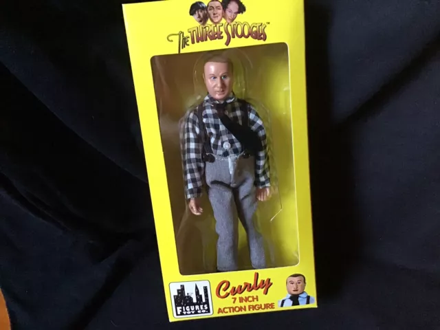 Three Stooges Curly Howard NIB Vintage Action Figure Doll