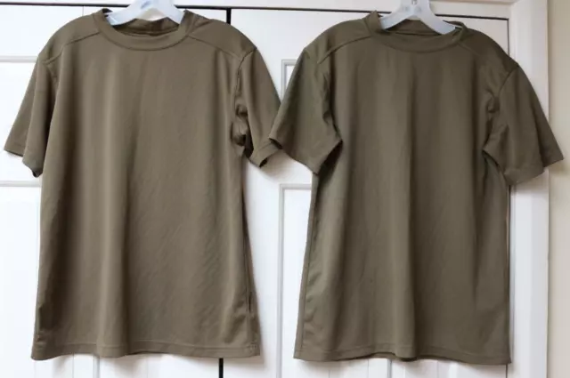 2 x BRITISH ARMY T-SHIRT MTP COMBAT ANTI STATIC Lt olive green  Genuine 180/100