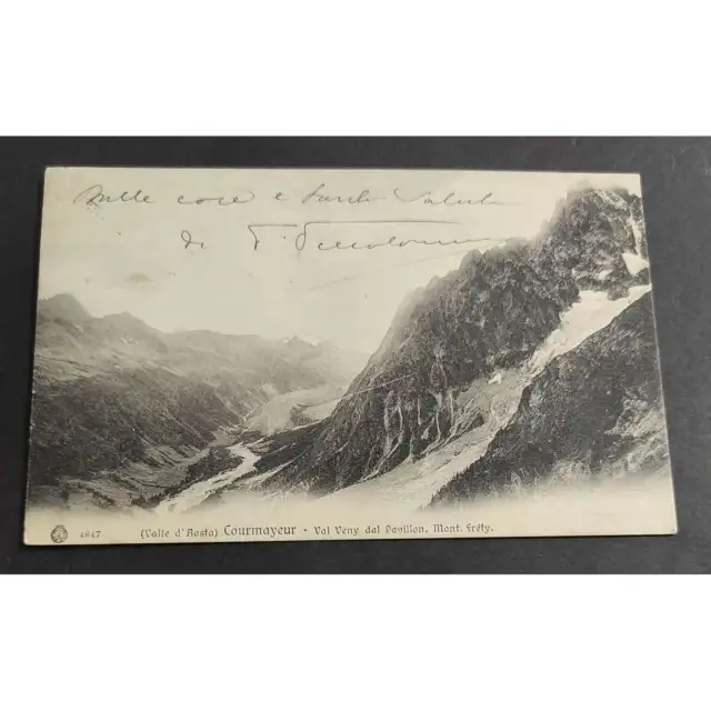 Cartolina Courmayeur (Valle d'Aosta) - Val Veny dal Pavillon - Mont Fréty
