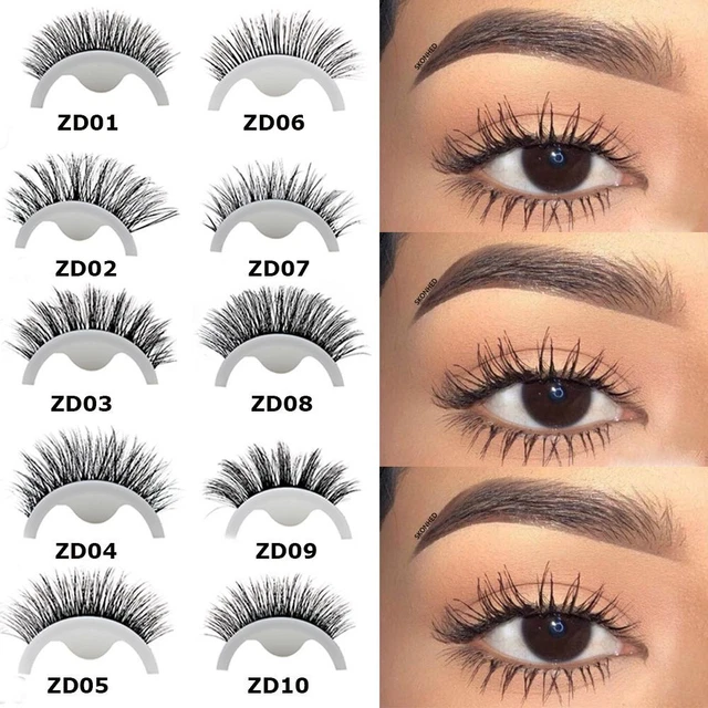 No Glue Needed 3D Mink Natural Curly Reusable Self-adhesive False Eyelashes
