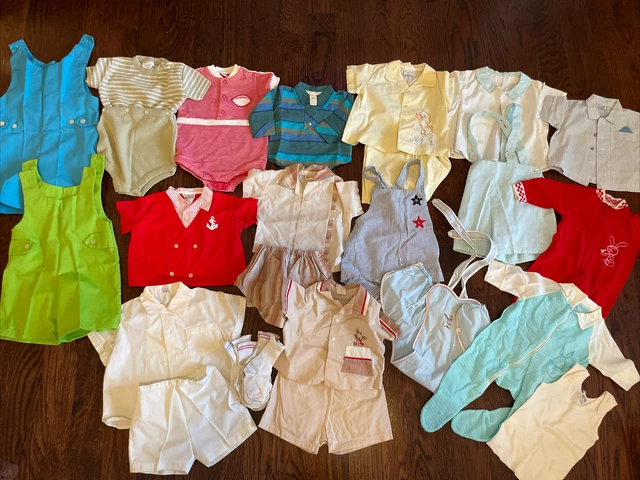 Lot Vintage 50s -60s Mid Century Baby Boy clothes Carters Sears HoneySuckle Fawn