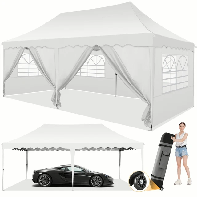 3x6m Pavillon Wasserdicht Partyzelt Gartenzelt UV50+ Faltpavillon Popup Faltbar