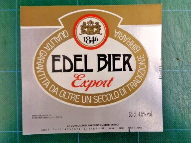 ETICHETTA BIRRA EDEL BIER EXPORT MENABREA 66 cl