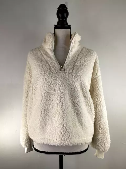 Thread & Supple Cream Sherpa Zip Up Fleece Jacket SZ XS