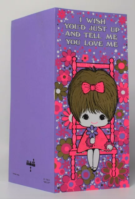 Vintage 70's Wishing Card Mothers Day  Purple Greetings Card Tell me you love me