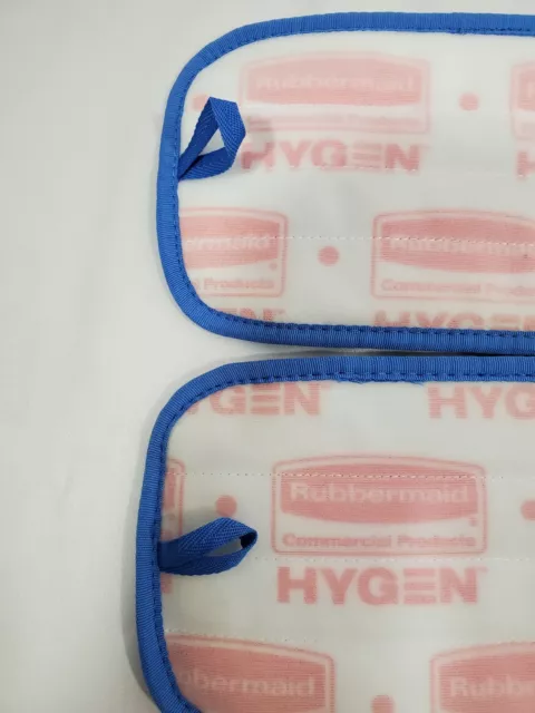 Lot of 2 Rubbermaid Hygen 24" Blue Microfiber Damp Mop Cloth Rag Pad Q411 New 3