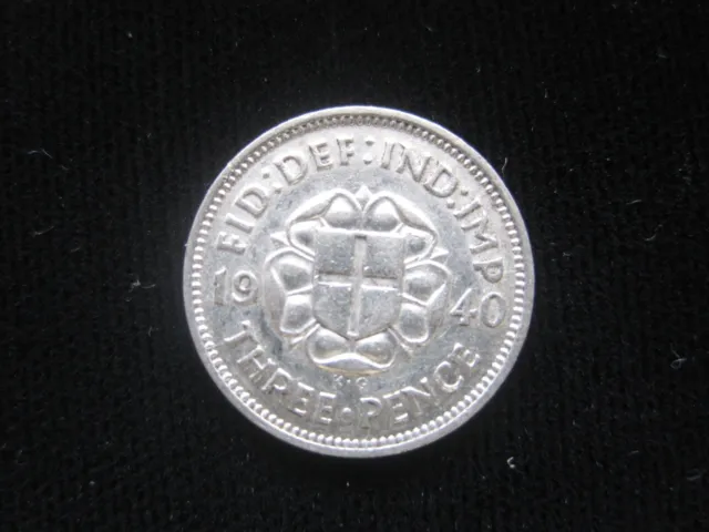 GREAT BRITAIN 3 Pence 1940 Silver George VI United Kingdom GB UK g1786# Coin