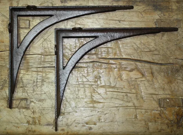 2 Cast Iron Antique Style ANGLE Brackets Garden Braces Shelf Bracket CABLE