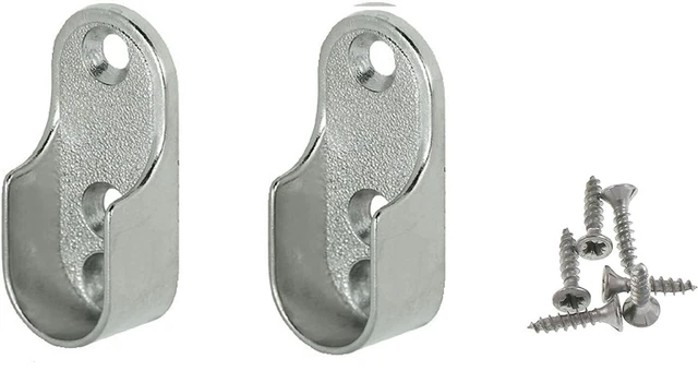 PITON SUR PLATINE tube de penderie en Laiton poli - Tube de 18 mm EUR 6,70 - FR