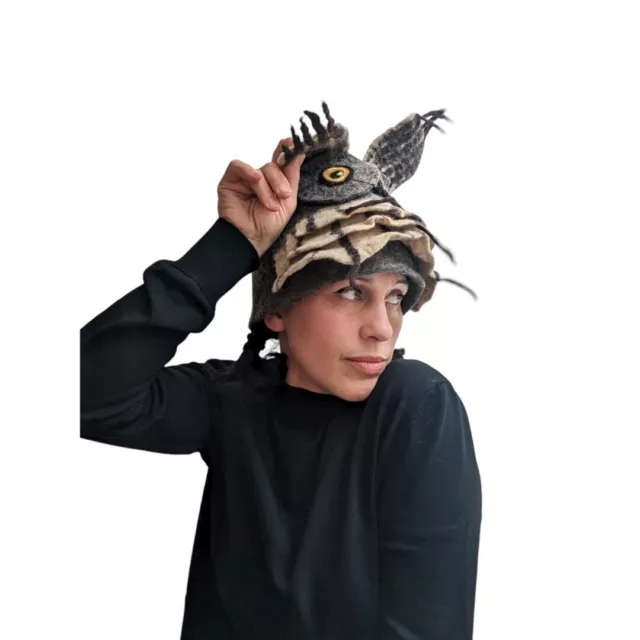 Gufo Uccello Animale Woodland Creature Fauna Cappello Folletto Costume Festival