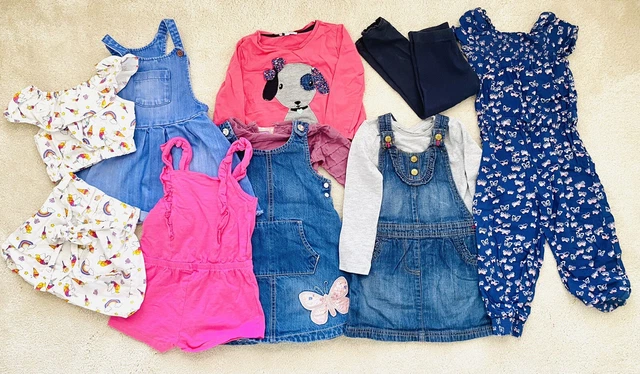 Bundle Of Girls Summer Clothing Dresses Outfits Leggings Tops Age 2-3 years