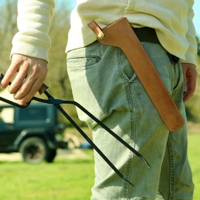 Clip portatile barbecue a carbone custodia in pelle utensili da fuoco all'aperto posto O C0S8
