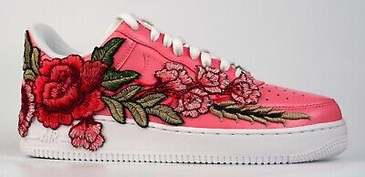 Nike Air Force 1 Custom Pink Red Rose Shoes Floral Flower Design All Sizes