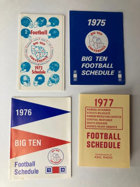 NCAA Football 1972 1975 1976 1977 BIG TEN CONFERENCE Pocket Schedule Lot (4)