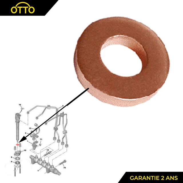 Joint D'injecteur (x4) Pour Citroën Xsara, Xantia, C4, C5, C8, Berlingo 2.0L HDI Bosch - Neuf