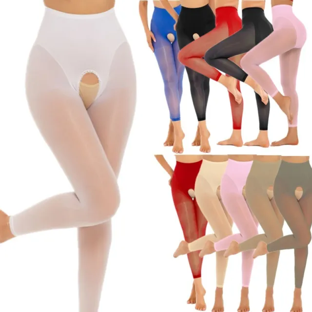 Women's High Waist Control Top Tights Sheer Footless Pantyhose Pants Stockings