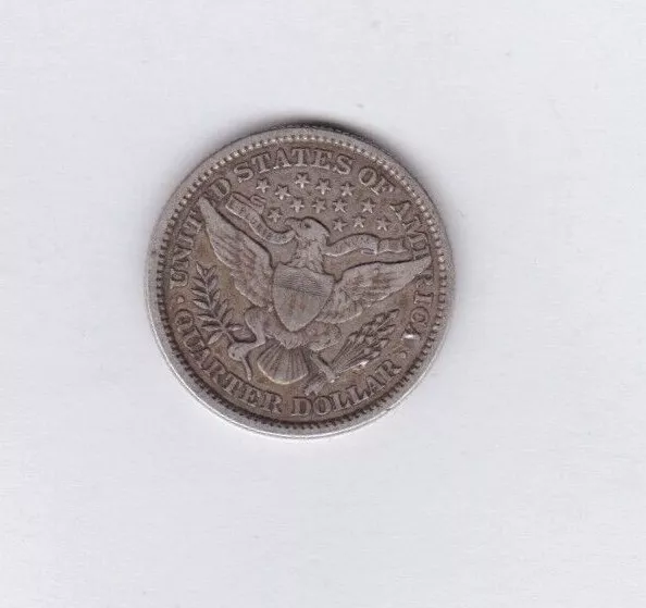1895 Usa Barber Silver Quarter Dollar Coin In Near Very Fine Condition.