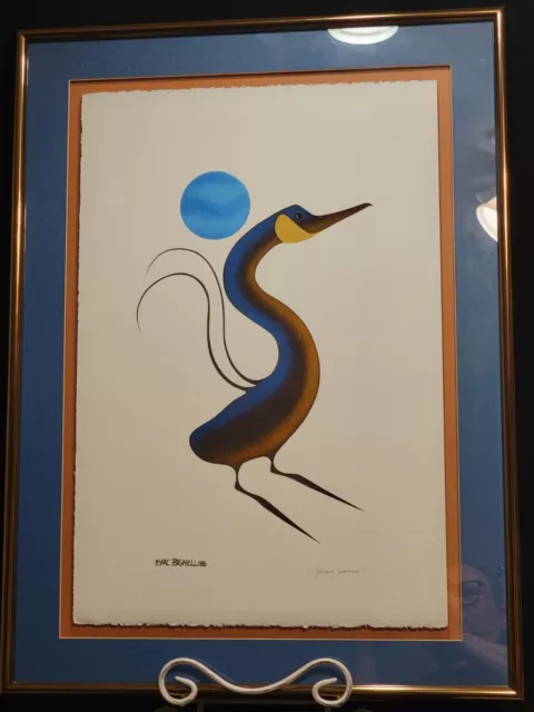 Native Art by Isaac Bignelli 'Young Goose' Original Signed & Dated, Canadian Art