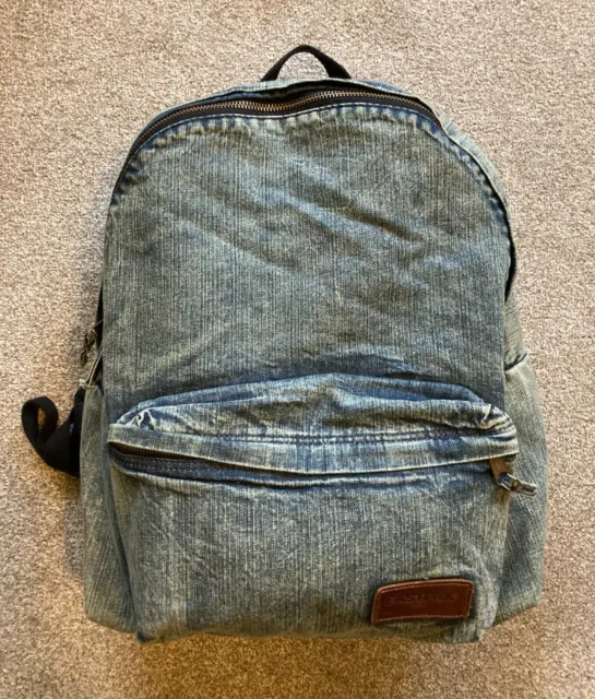 Eastpak denim oversized padded pakr backpack