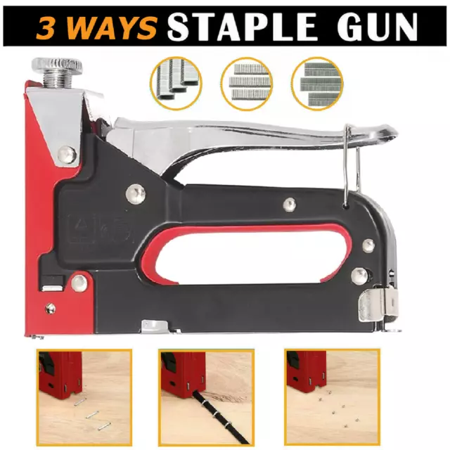 Staple Gun Heavy Duty Fastener Tool Tacker Free Staples Upholstery Stapler Nail