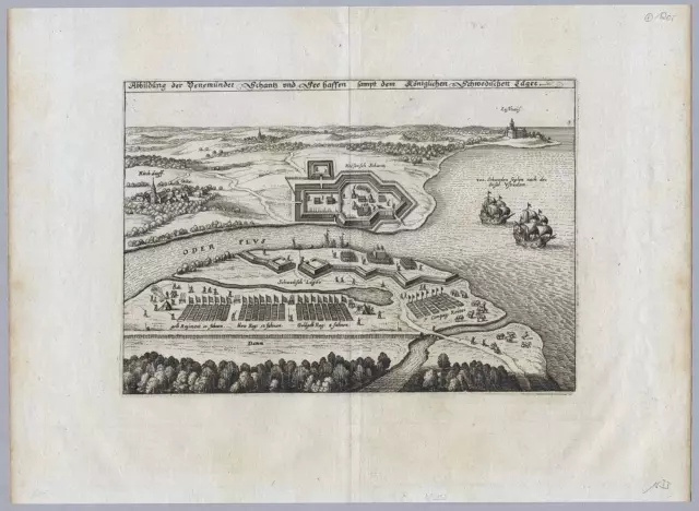 PEENEMÜNDE - Usedom - Vogelschau - Merian Kupferstich 1633 2