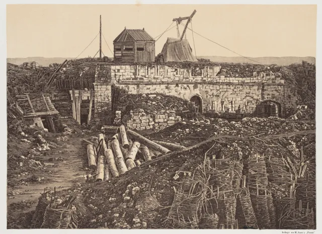 Nach ROBERTSON (*1813), Innere der Festung Malakow, um 1855, Lith. Romantik