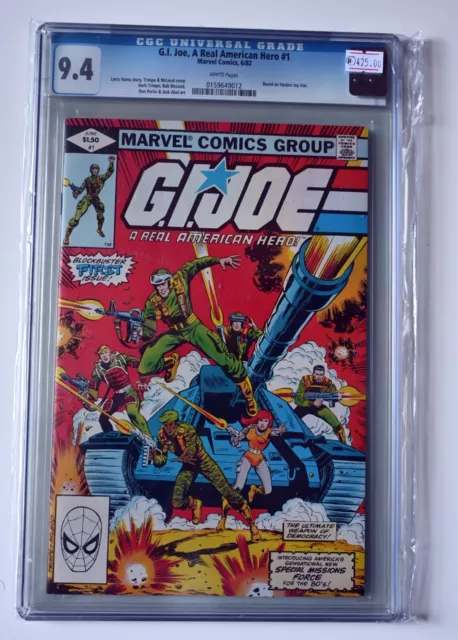 G.I. Joe #1 ~ 1982 Marvel War Comic Lot ~  CGC 9.4 WHITE pgs ~ HASBRO