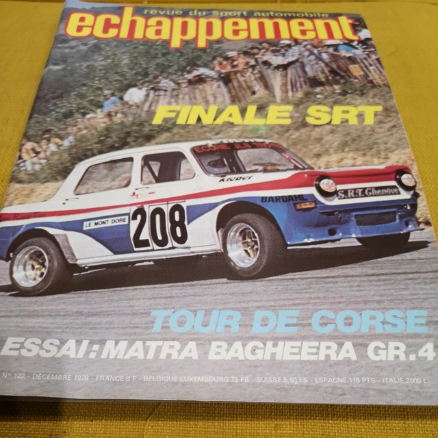 REVUE AUTOMOBILE ÉCHAPPEMENT N 122 Décembre 1978 Finale Srt EUR 4,50