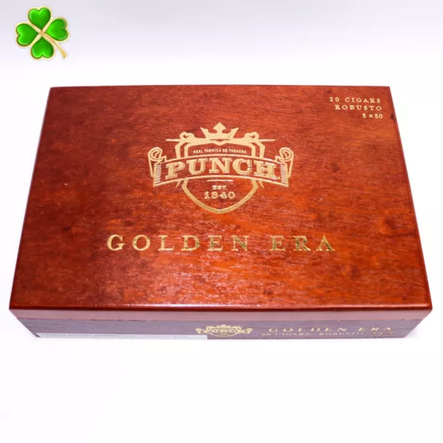 Punch Robusto Golden Era Empty Wood Cigar Box 8.5" x 6" x 2"