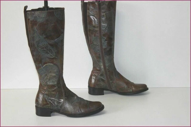 Bottes Fourrées REQINS Cuir Marron Foncé - Taille 36, Très Bon état (occasion)