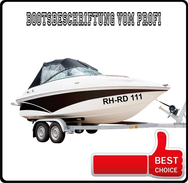 Bootskennzeichen 8 Cm Hoch| Für Schlauchboot Und Angelboot Personalisierte Bootsbeschriftung Gratis Symbole Ein Produkt Beide Seiten Des Bootes