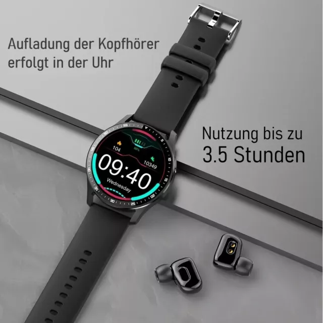 Smartwatch, Fitness-Tracker, Blutdruck, Schrittzähler, TWC Headset Freisprechen 3