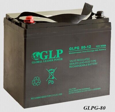 GLPG auténtica VRLA GEL Deep Cycle batería 80Ah (C20) silla de ruedas para personas mayores silla de ruedas Solar