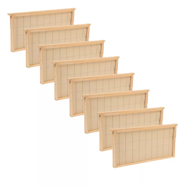 Beekeeping Deep Beehive Frame, Wired Beeswax Foundation, Amish Made, Set of 8