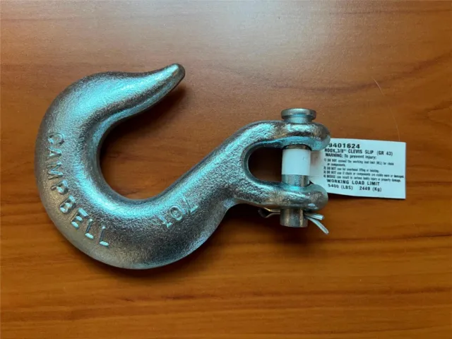 Campbell Chain Grade 43 Clevis Slip Hook Zinc Plated Forged Steel 3/8" T9401624