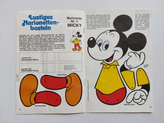 Ehapa - Micky Maus Beilage aus Heft 51 /1977