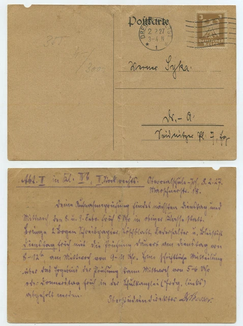 75763 - Postkarte - Dresden-Altst. 2.2.1927