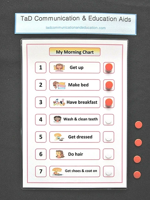 MY MORNING CHART ADHD Autism SEN PECS Dementia Alzheimer's Visual Aid ...