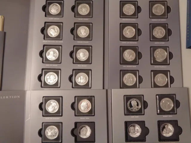 DIE GRÖSSTEN DEUTSCHEN IN SILBER - Sammlung mit 21 verschiedenen Medaillen in PP