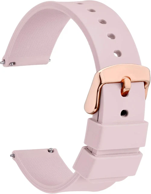 Cinturino Silicone Con Fibbia Oro Rosa, Sgancio Rapido, Cinturini per Orologio 1