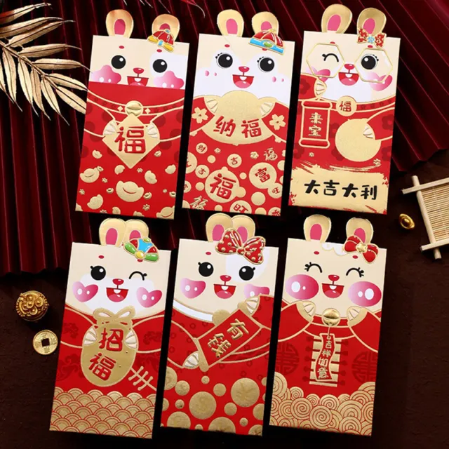 6 pz buste rosse creative Capodanno Hongbao festival primavera cinese rosso PockH7
