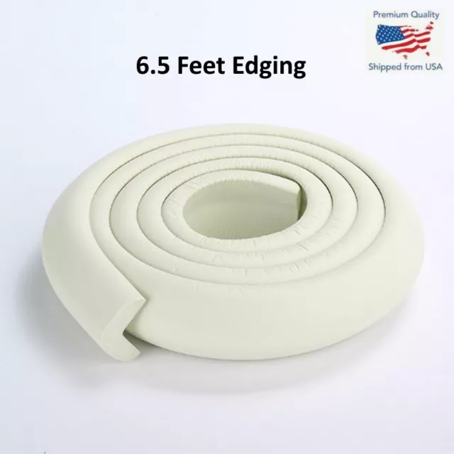 White - Corner Protector Soft Foam Bumper Baby Safety Strip Table Edge Desk 2M