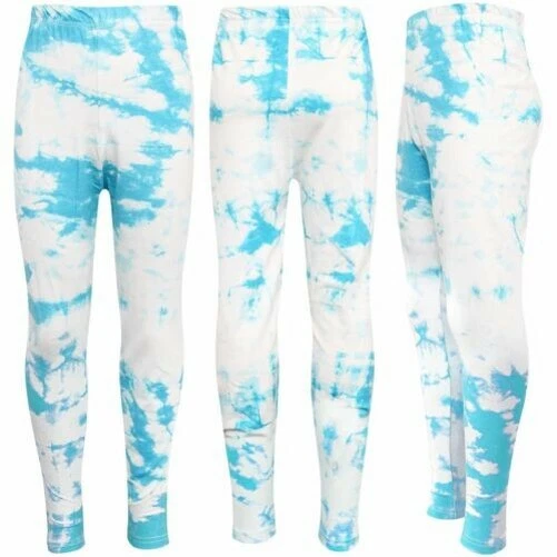 Bambine Leggings Cravatta Tintura Blu Stampa Elegante Fahsion Trendy Danza 5-13
