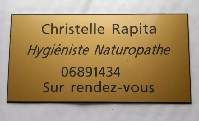 plaque professionnelle gravée signaletique personnalisée 4 ou 5 lignes pt format