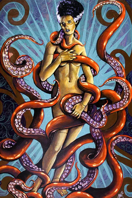 The Birth of the Bride Mike Bell Octopus Nude Frankenbride Custom Fine Art Print