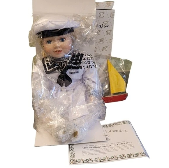 NWT Heritage Signature Collection Taylor Sailor Porcelain Doll SEALED Vintage