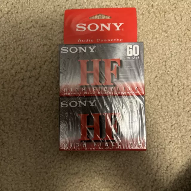 2 pack Sony HF Type I Normal Bias Recording Blank Cassette Tapes 60 min