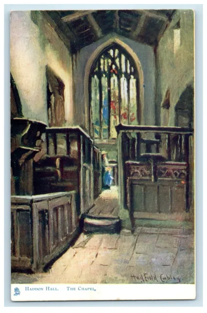 c1910 Haddon Hall The Chapel Bakewell England Oilette Tuck Art Postcard